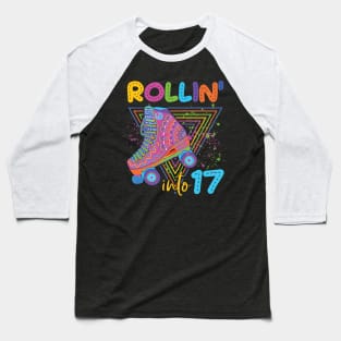 Retro Roller Girl T Roller Skating Birthday Gift Roller Skate Party Outfit Retro Vintage Rollin' into Derby tee Gift Baseball T-Shirt